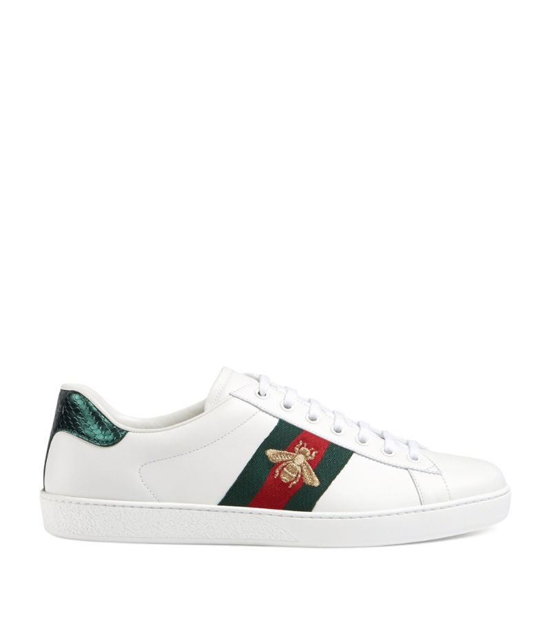 Gucci Leather Embroidered Ace Sneakers