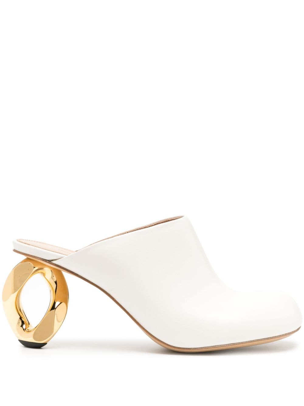 JW Anderson 75mm chain-heel leather mules - White