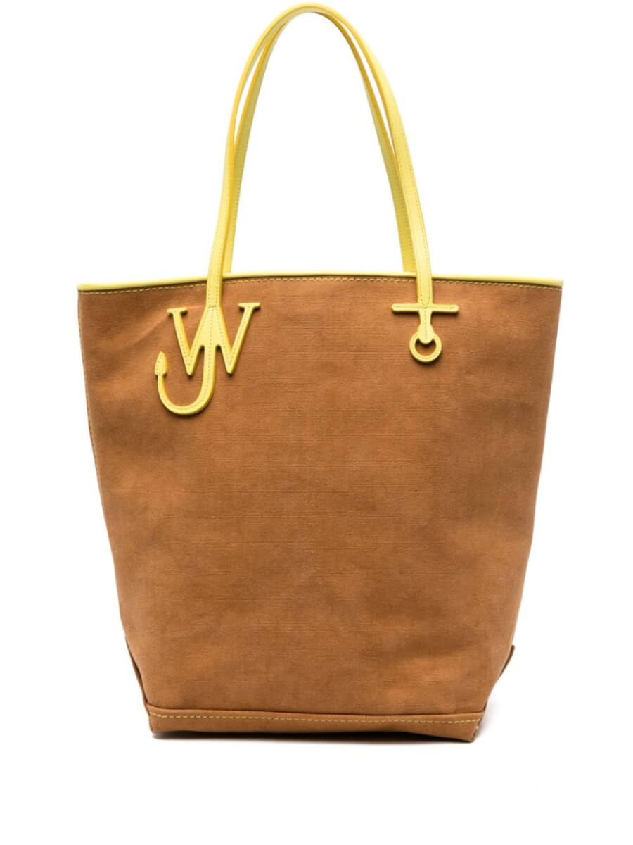 JW Anderson Anchor Tall canvas tote bag - Brown