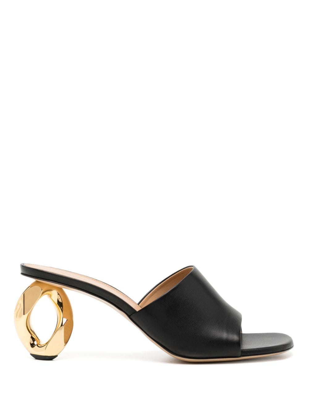 JW Anderson Chain Heel 70mm leather mules - Black