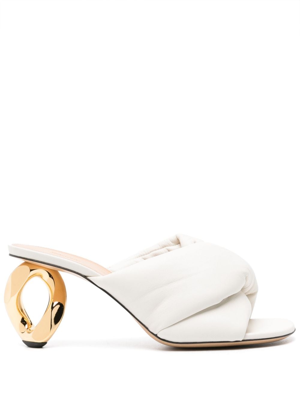 JW Anderson Chain Heel 95mm leather mules - Neutrals