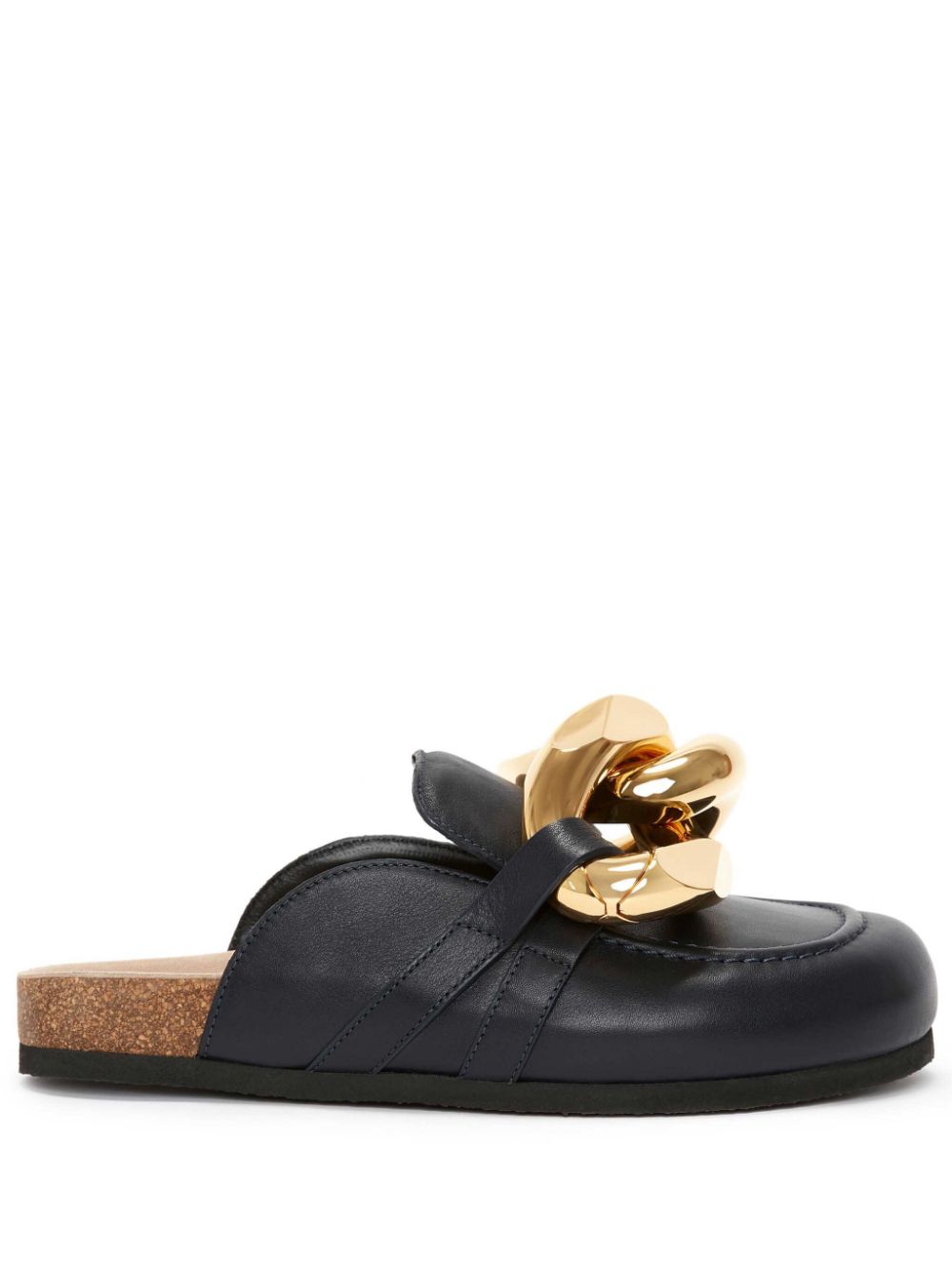 JW Anderson Chain round-toe leather mules - Blue
