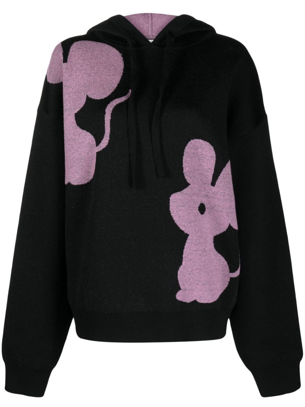 JW Anderson Mouse intarsia-knit hoodie - Black