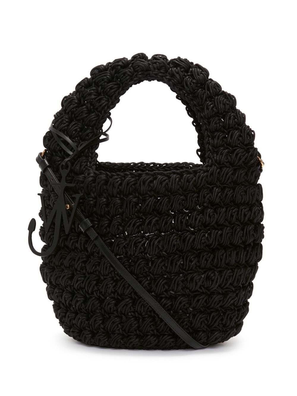 JW Anderson Popcorn knitted crossbody bag - Black