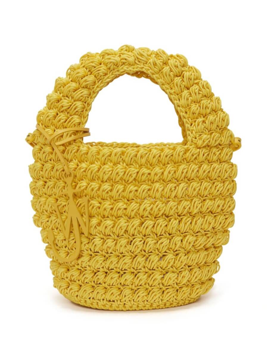 JW Anderson Popcorn knitted tote bag - Yellow