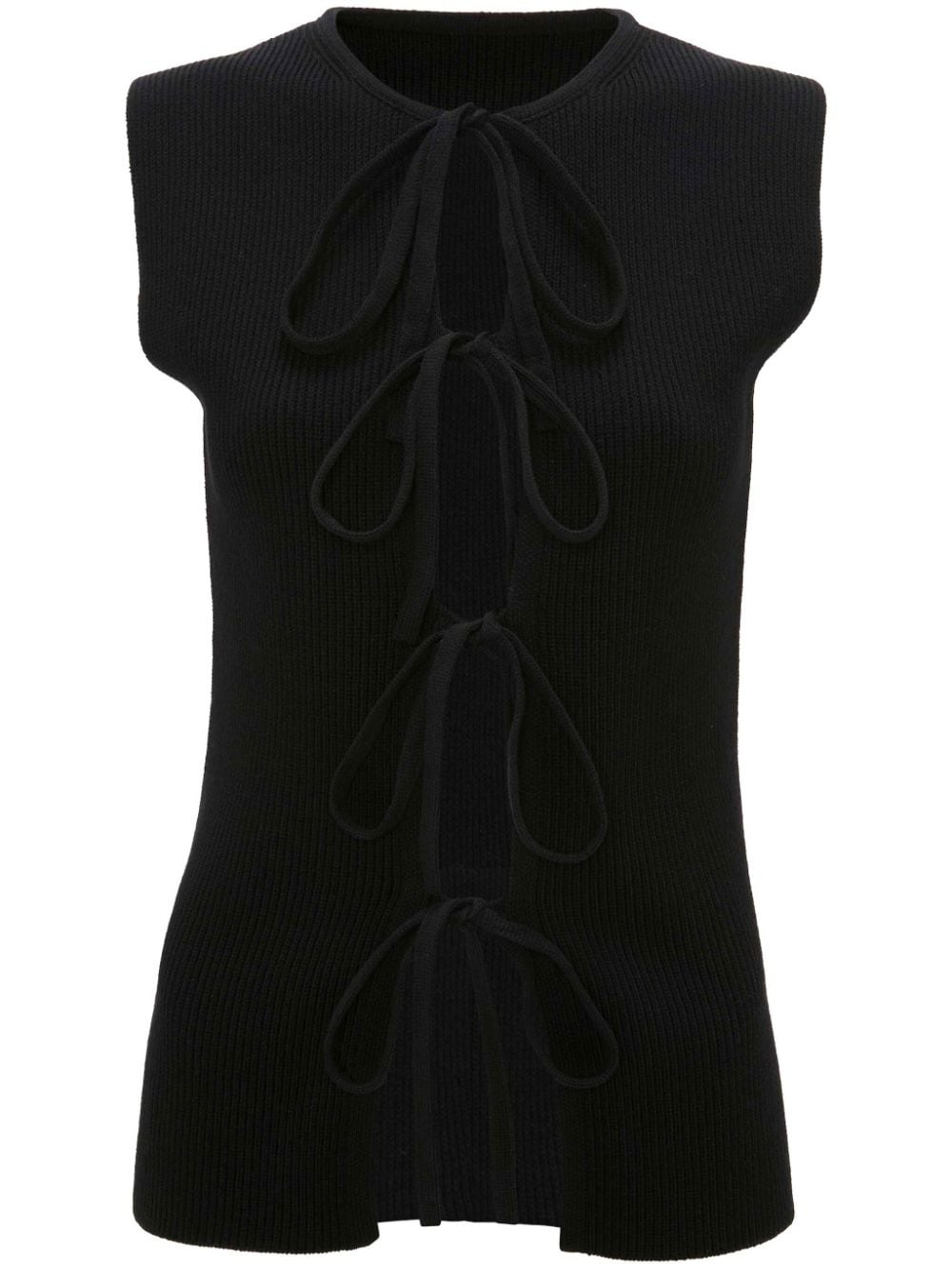 JW Anderson bow-tie ribbed tank top - Black