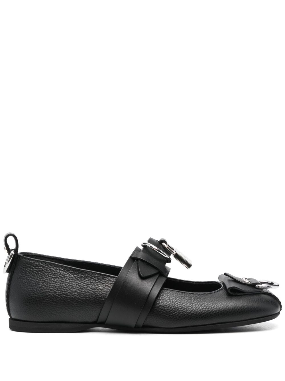JW Anderson buckle-detail leather ballerina shoes - Black