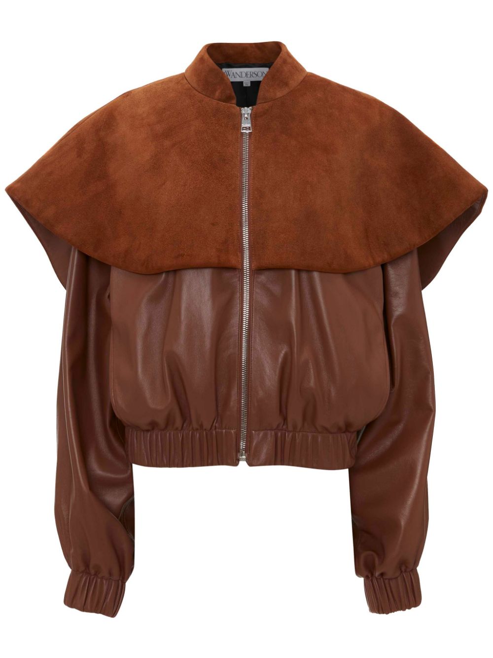 JW Anderson cape-style leather jacket - Brown
