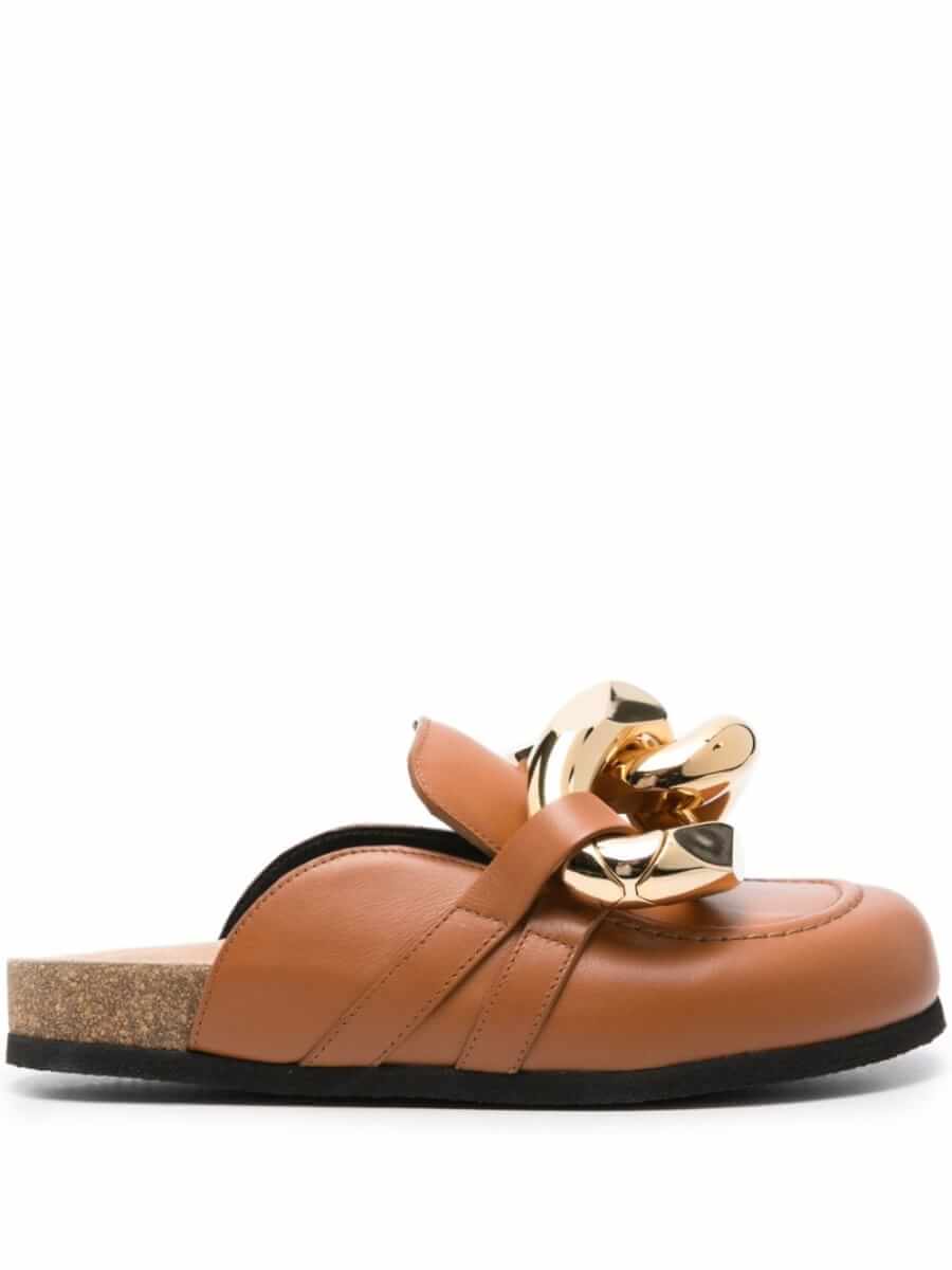 JW Anderson chain-detail leather mules - Brown