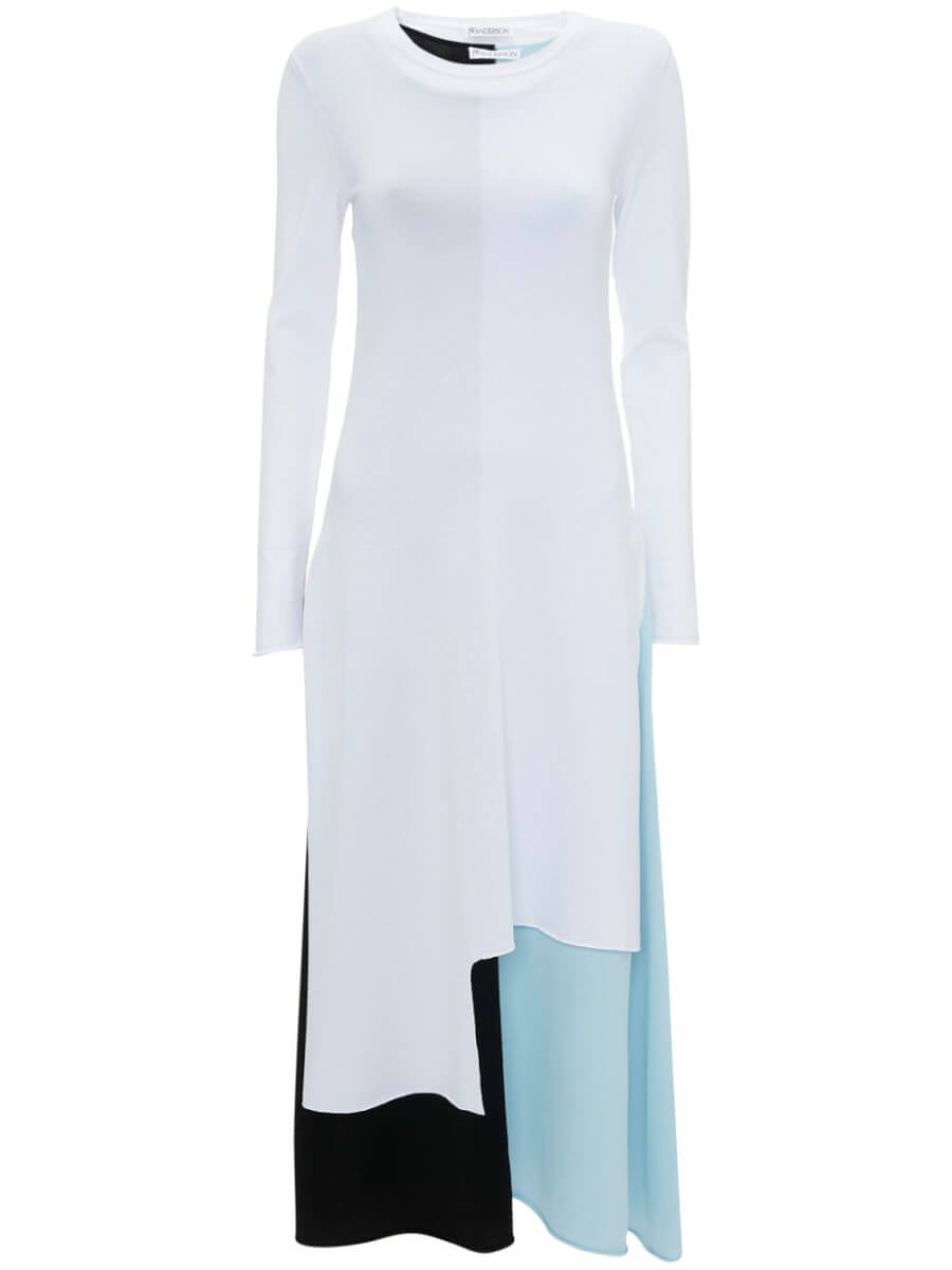 JW Anderson colour-block layered midi dress - White