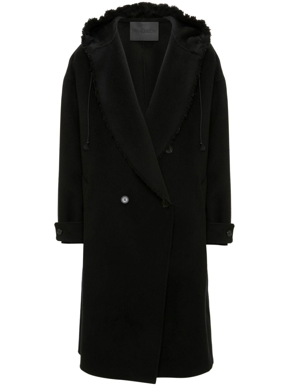 JW Anderson double-breasted hooded trench coat - Black