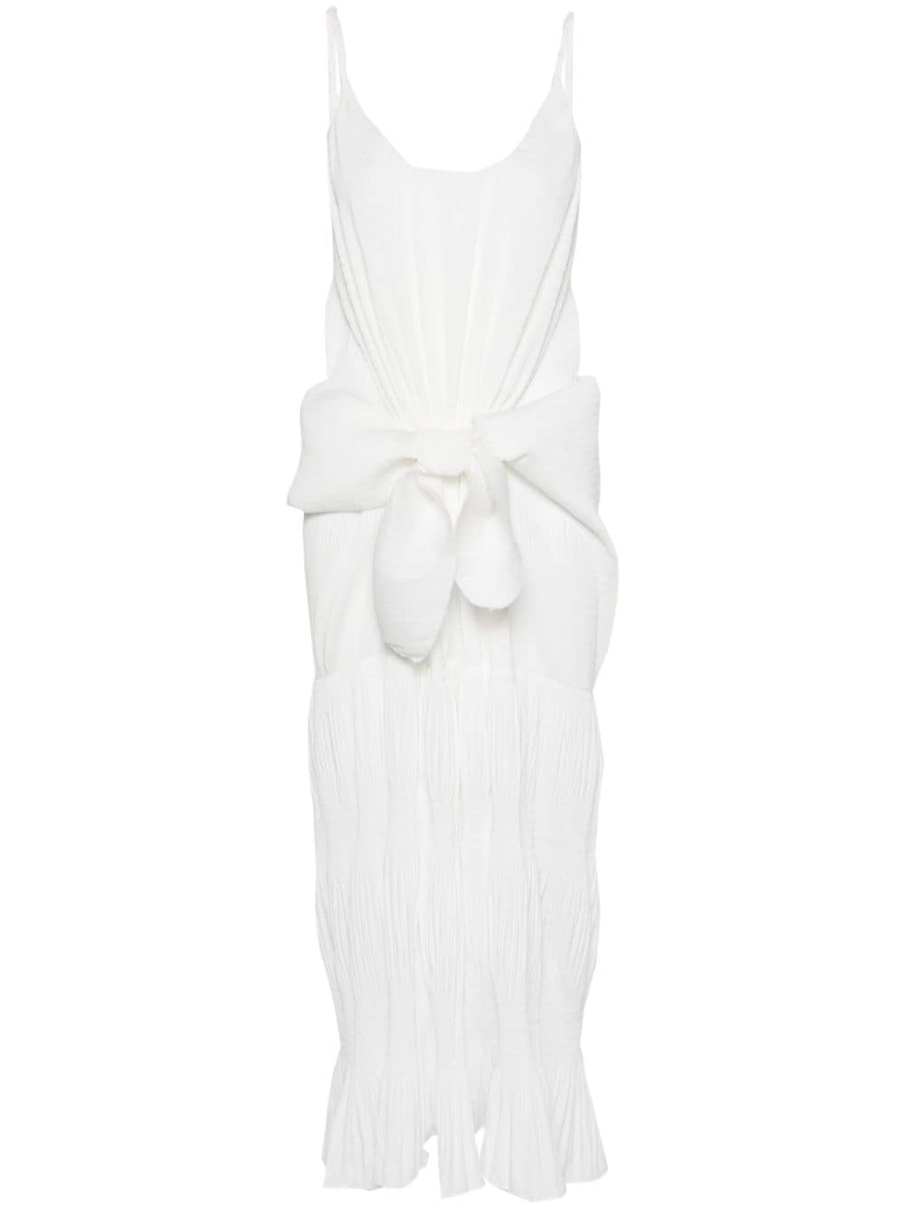 JW Anderson knot-detail plissé dress - White