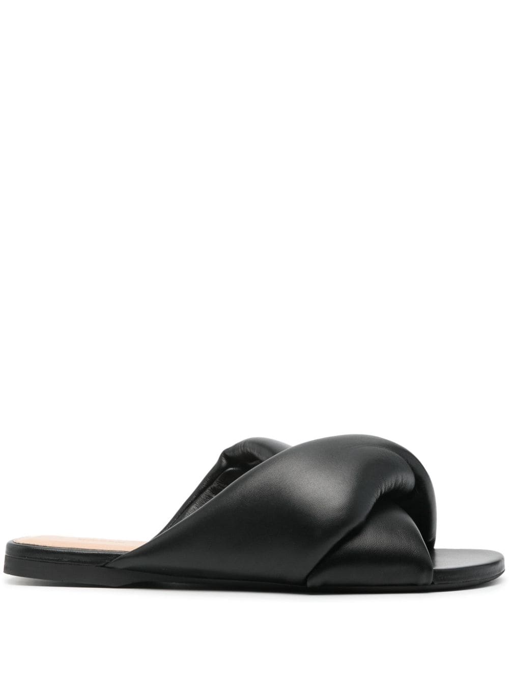 JW Anderson leather flat sandals - Black