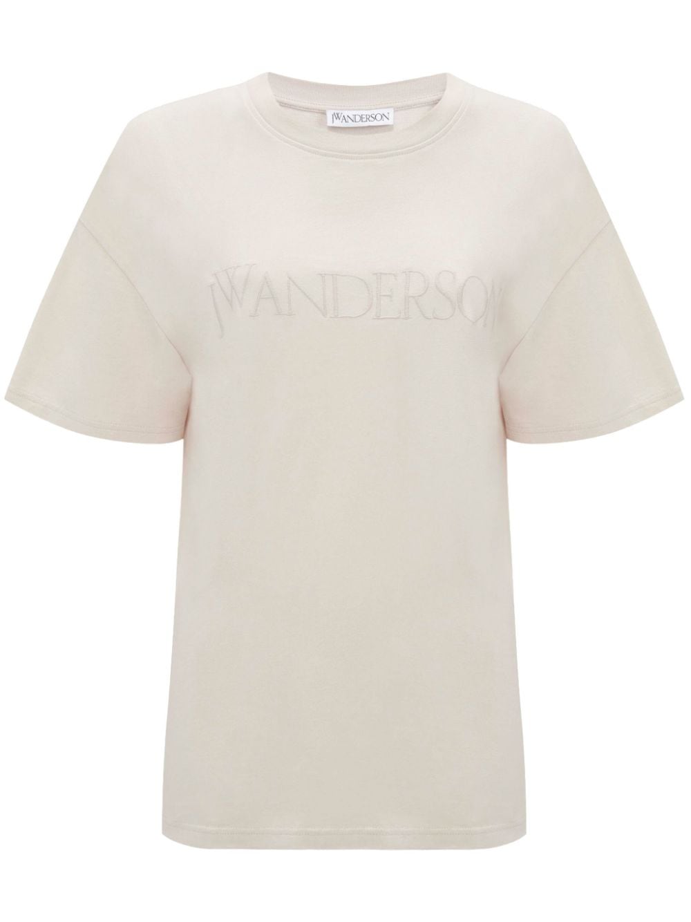 JW Anderson logo-embroidered cotton T-shirt - Neutrals