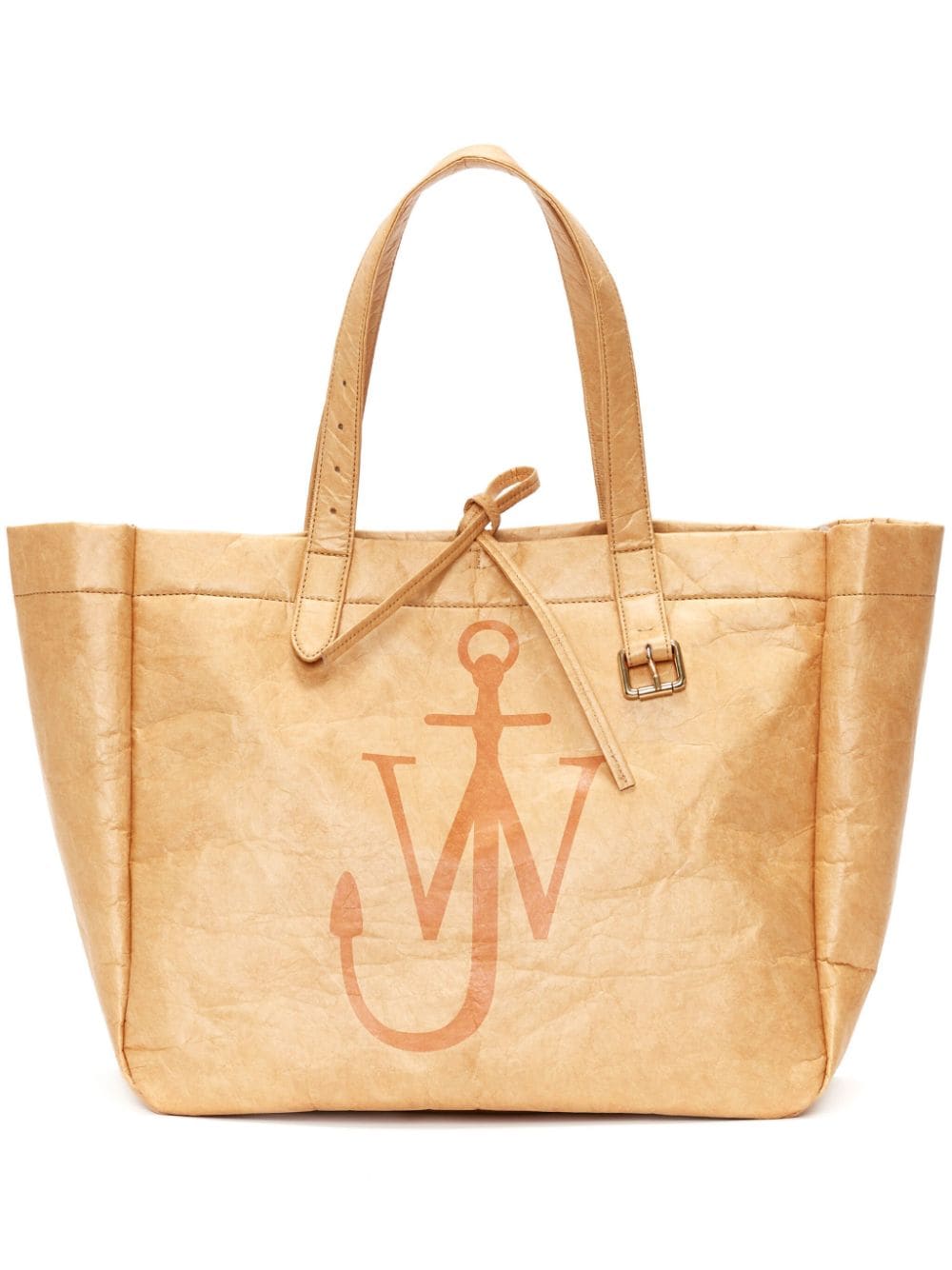JW Anderson logo-print faux-leather tote bag - Neutrals