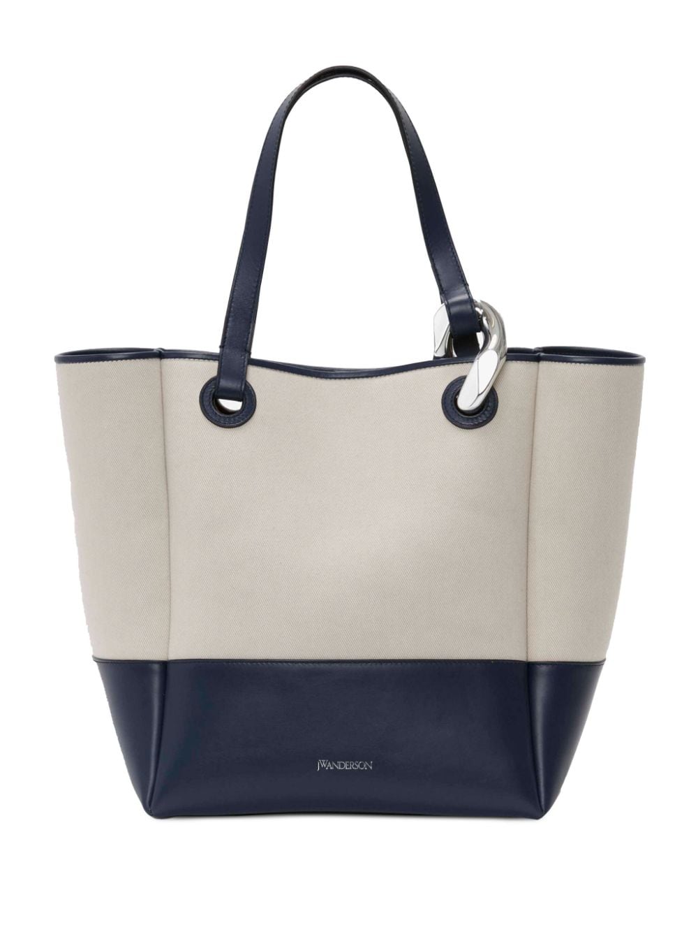JW Anderson logo-stamp leather tote bag - Neutrals
