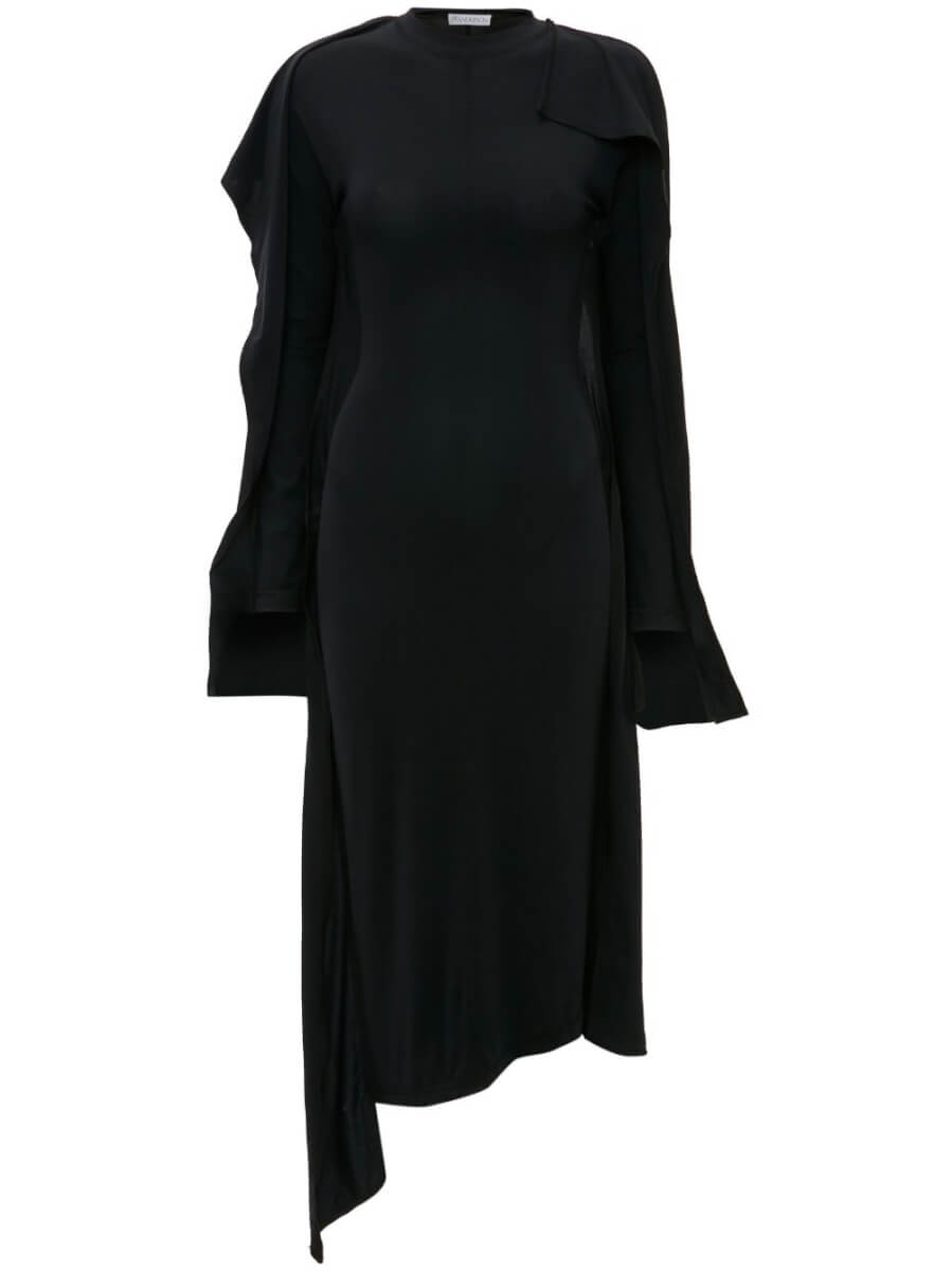 JW Anderson long-sleeve layered midi dress - Black