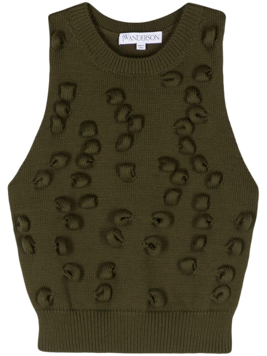 JW Anderson loop-detailing knitted tank top - Green