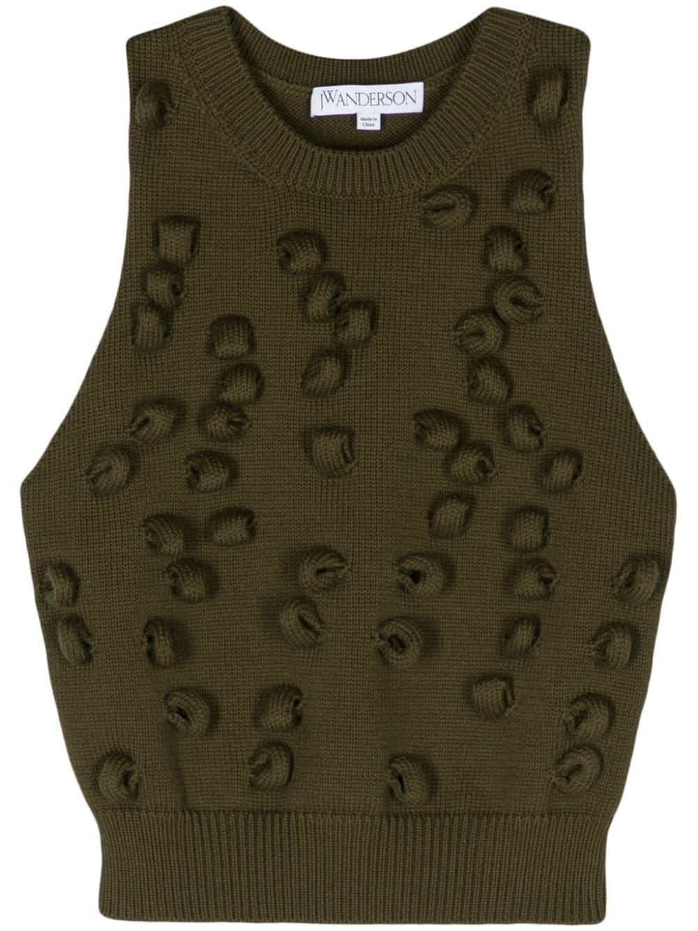 JW Anderson loop-detailing knitted tank top - Green
