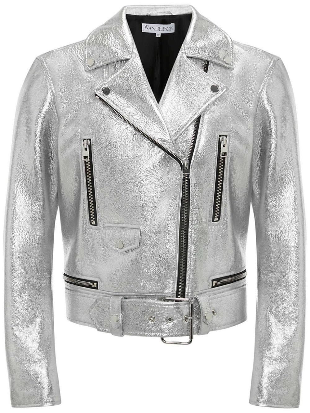 JW Anderson metallic-effect biker jacket - Silver