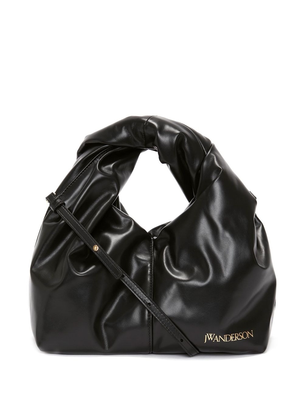 JW Anderson mini Twister leather hobo bag - Black