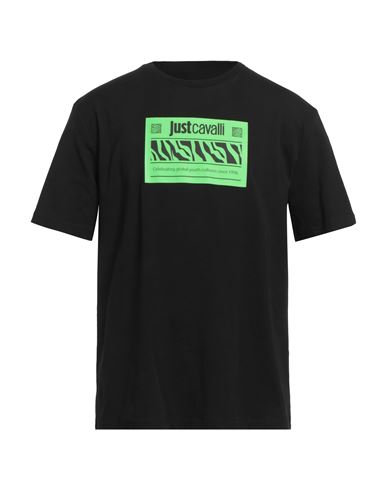 Just Cavalli Man T-shirt Black Size XS Cotton