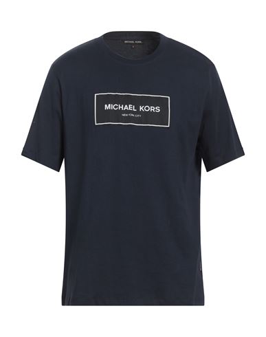 Michael Kors Mens Man T-shirt Midnight blue Size L Cotton