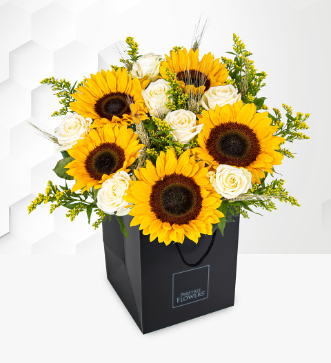Sunflowers & White Roses - Free Chocs - Flower Delivery - Next Day Flower Delivery - Next Day Flowers - Send Flowers - Summer Flowers