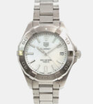 Tag Heuer White Shell Stainless Steel Aquaracer Quartz Women's Wristwatch 33 mm