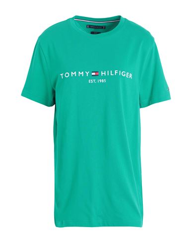 Tommy Hilfiger Tommy Logo T-shirt Man T-shirt Green Size XL Cotton