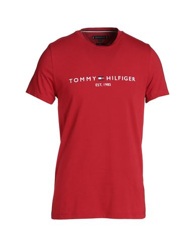 Tommy Hilfiger Tommy Logo T-shirt Man T-shirt Red Size S Cotton