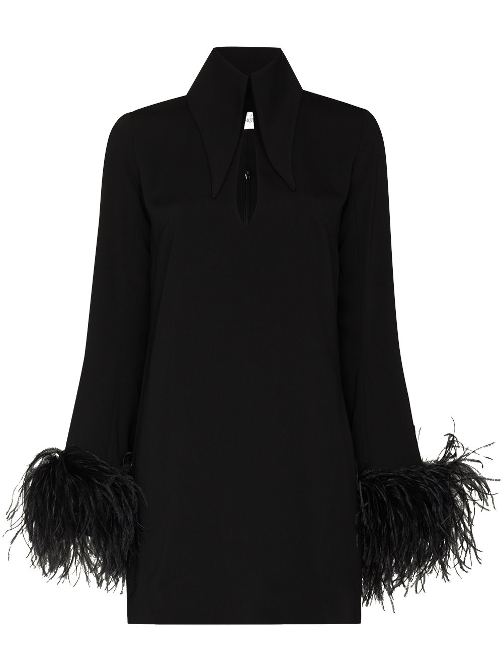 16Arlington Michelle feather-embellished mini dress - Black