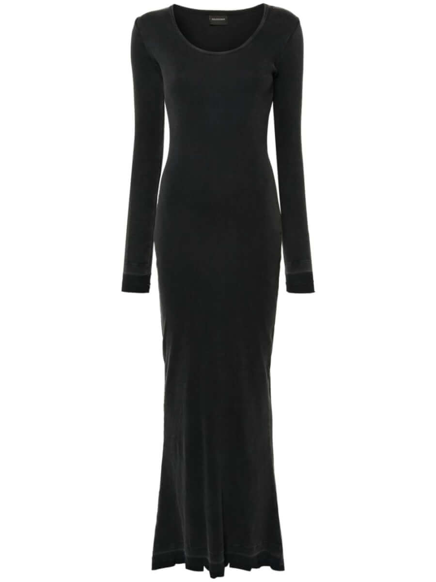 Balenciaga distressed maxi dress - Black