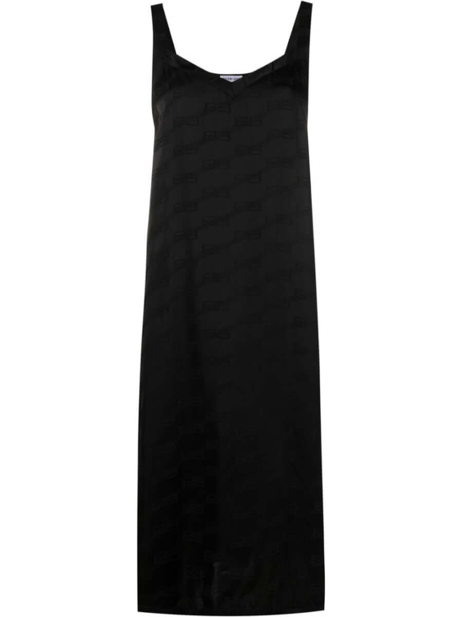 Balenciaga oversized slip dress - Black