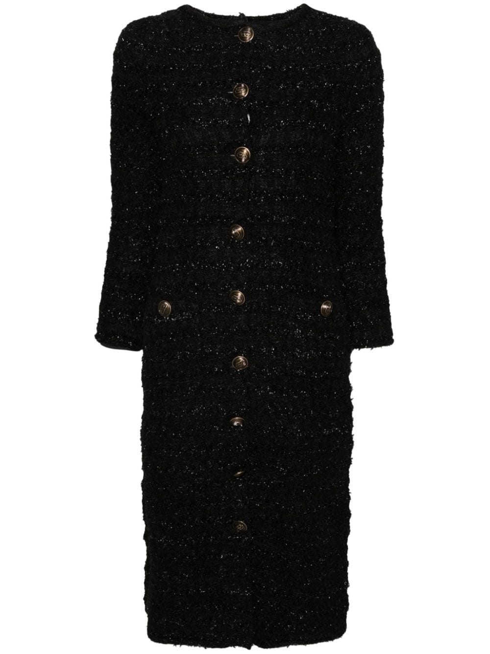 Balenciaga tweed button-up dress - Black