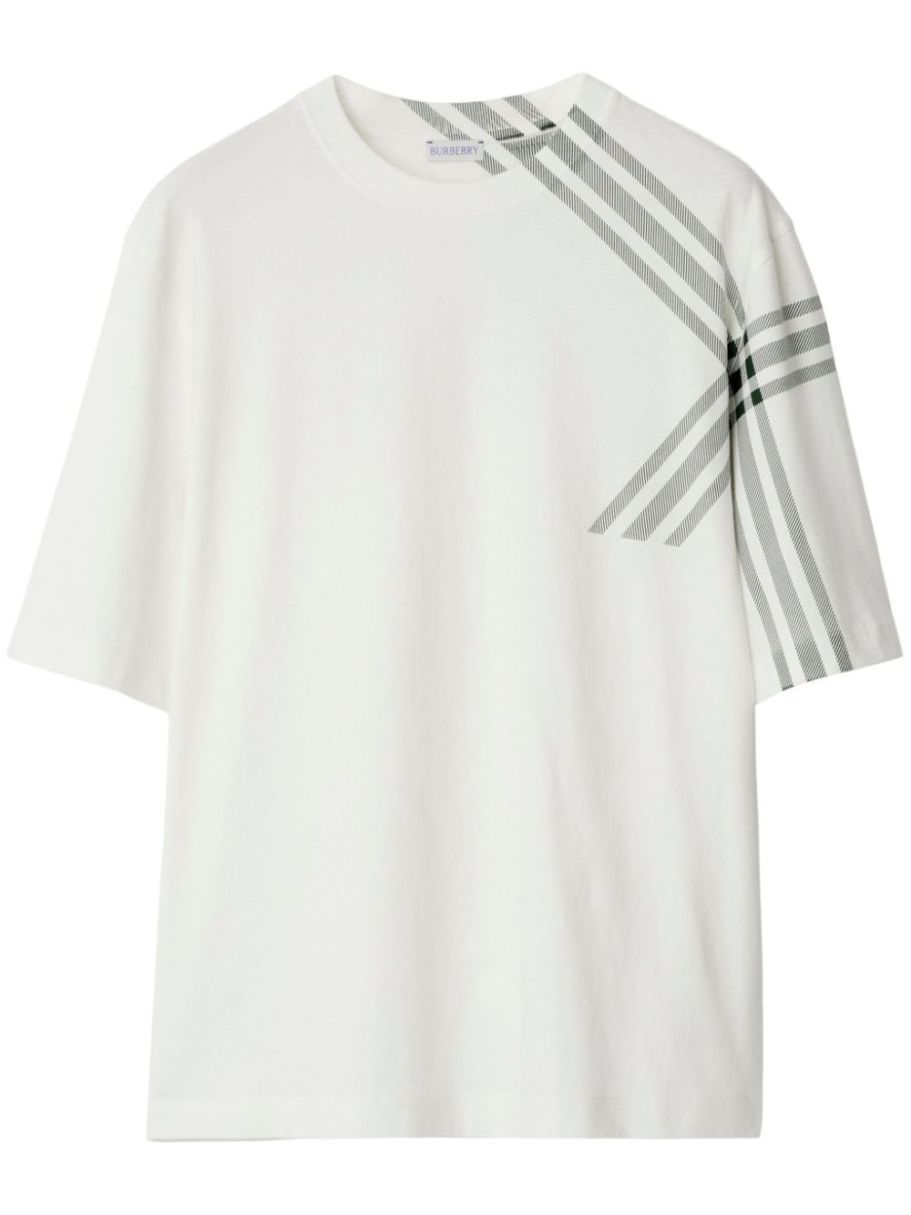 Burberry Check Sleeve Cotton T-shirt - White