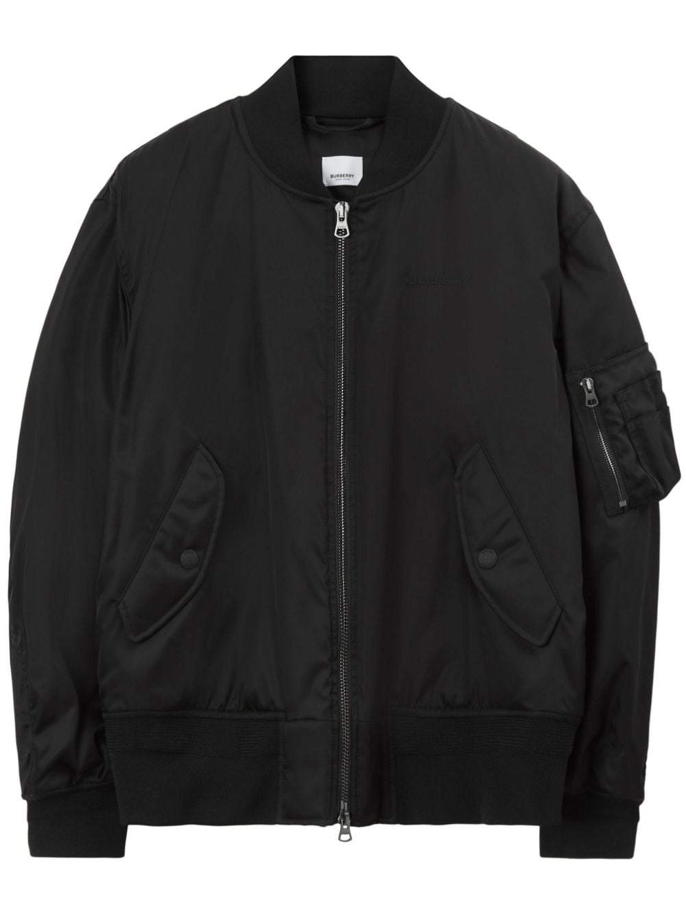 Burberry Chequered Crest bomber jacket - Black