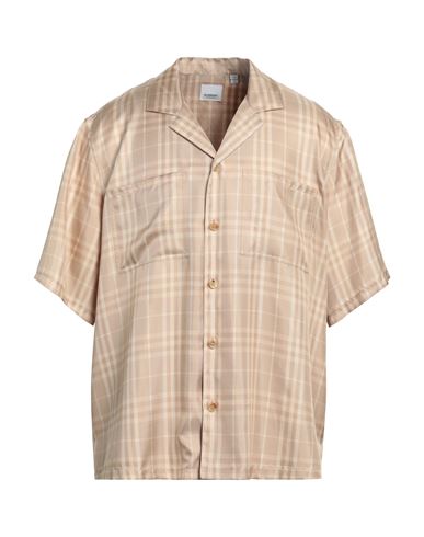 Burberry Man Shirt Beige Size XXXL Silk