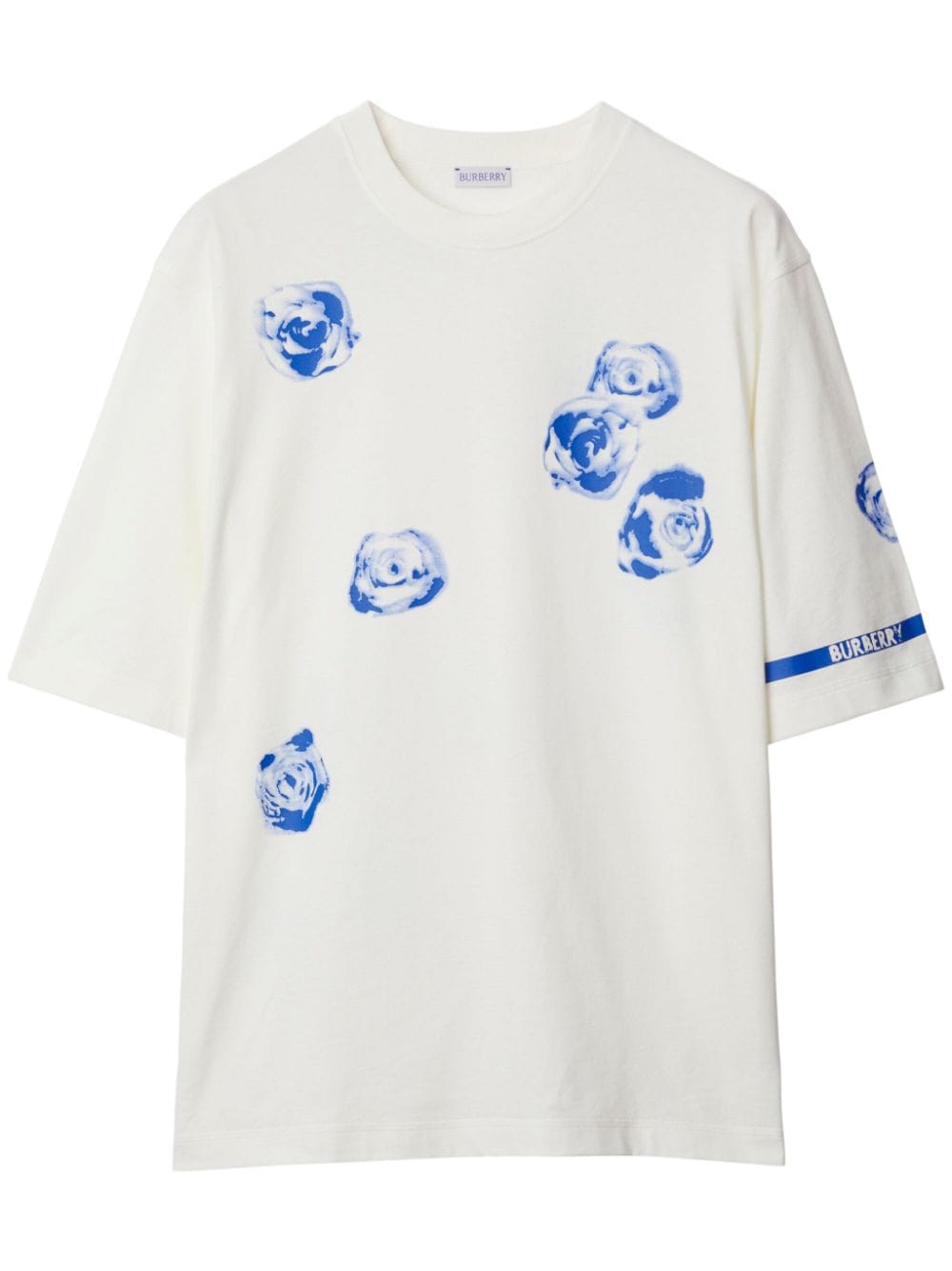 Burberry Rose-print cotton T-shirt - White