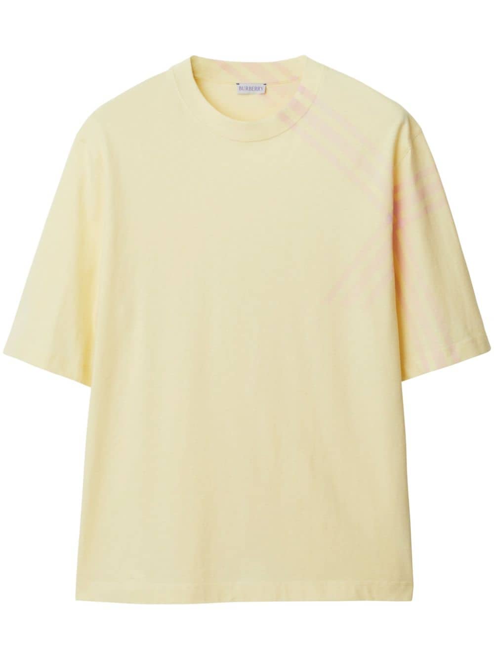 Burberry check-print cotton T-shirt - Yellow