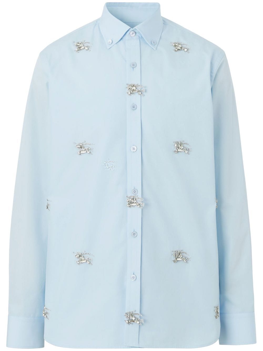 Burberry crystal-embellished cotton shirt - Blue