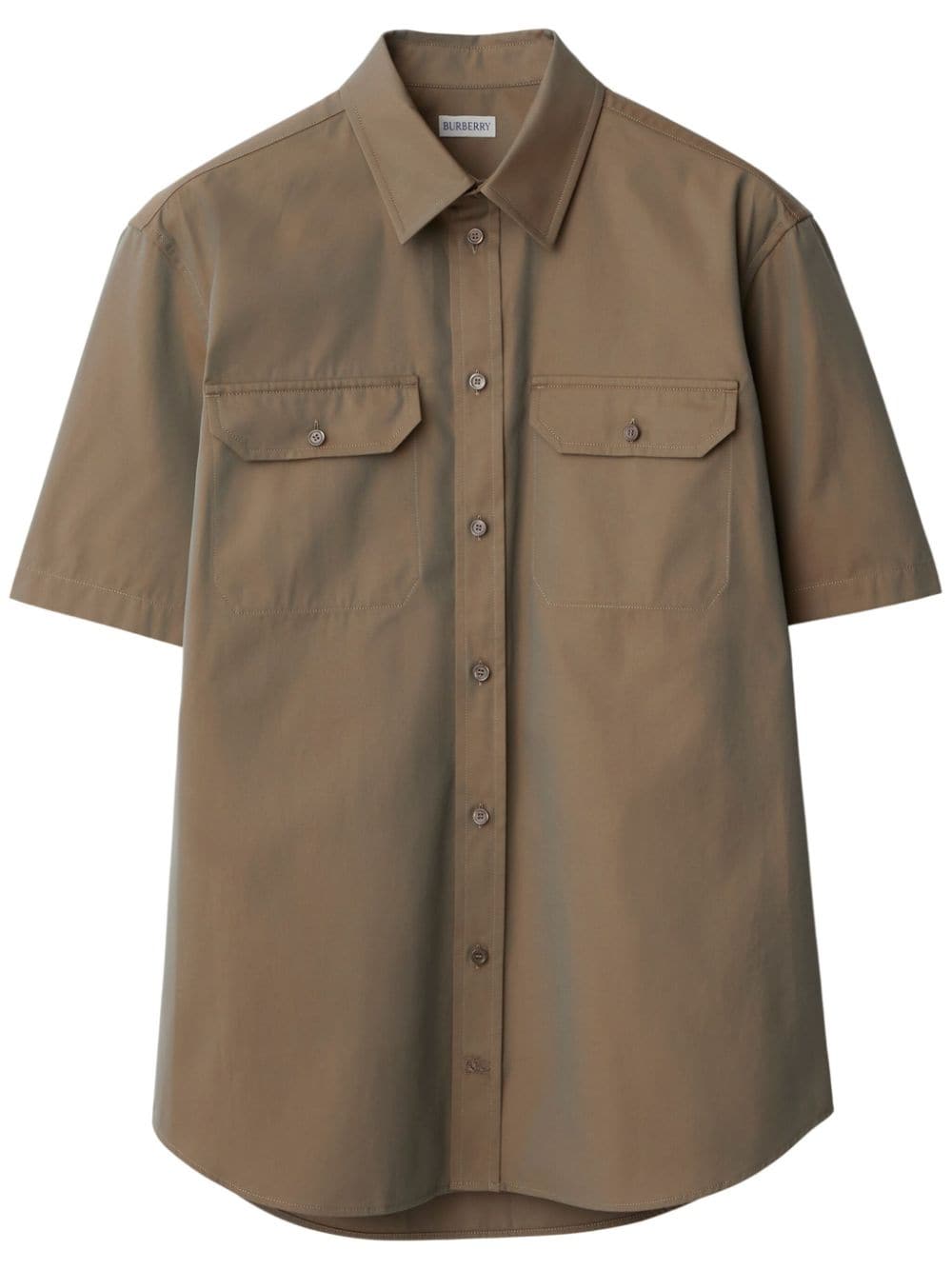 Burberry flap-pocket cotton shirt - Brown