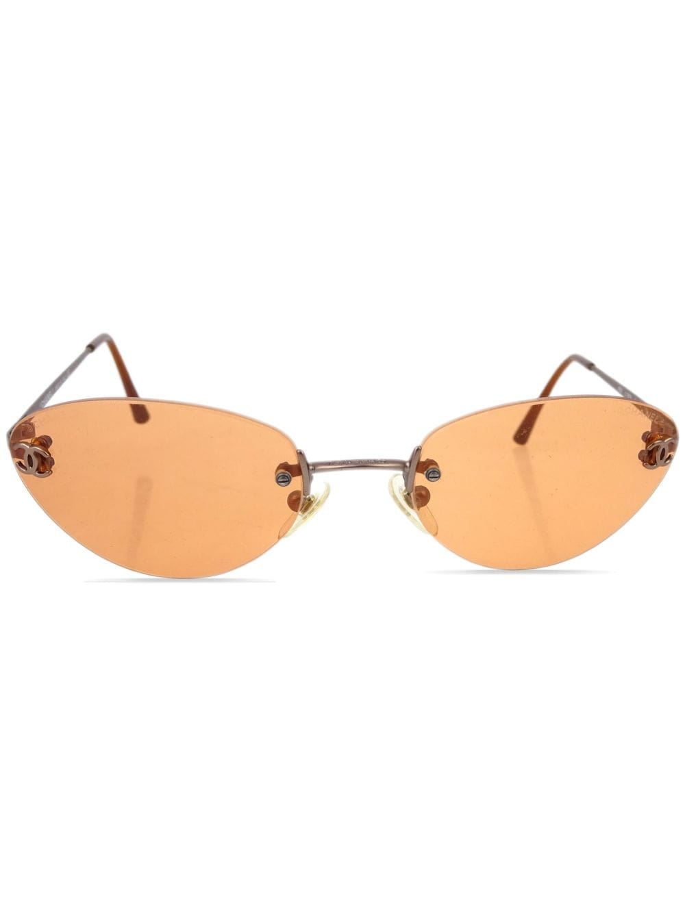 CHANEL Pre-Owned 1990-2000s CC rimless sunglasses - Brown