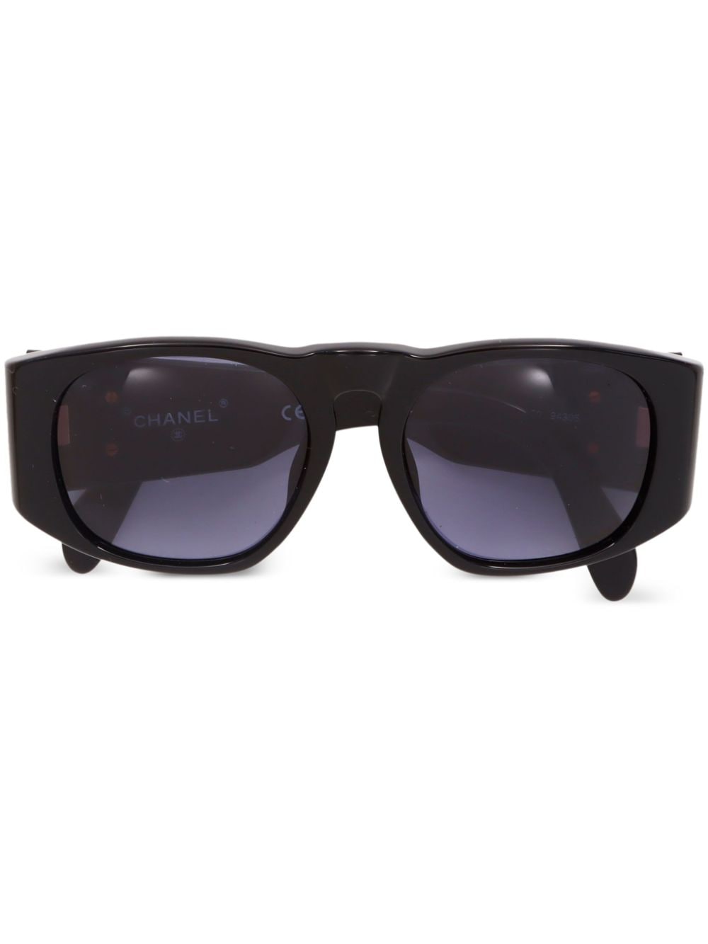 CHANEL Pre-Owned 2000s CC D-frame sunglasses - Black