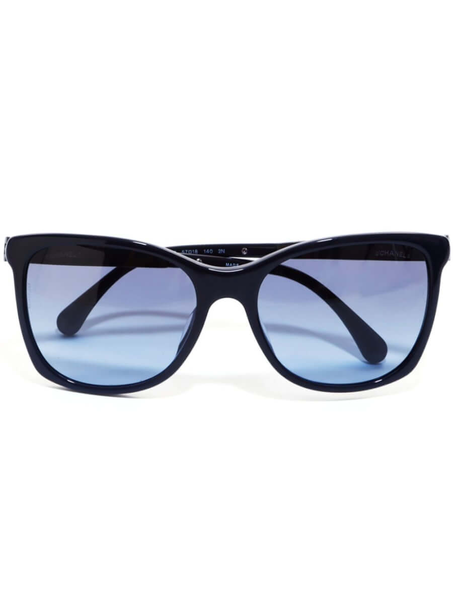 CHANEL Pre-Owned 2000s CC D-frame sunglasses - Blue