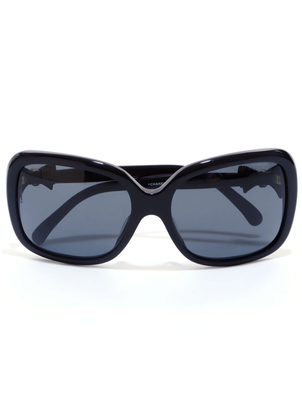 CHANEL Pre-Owned 2000s CC Mark square-frame sunglasses - Black