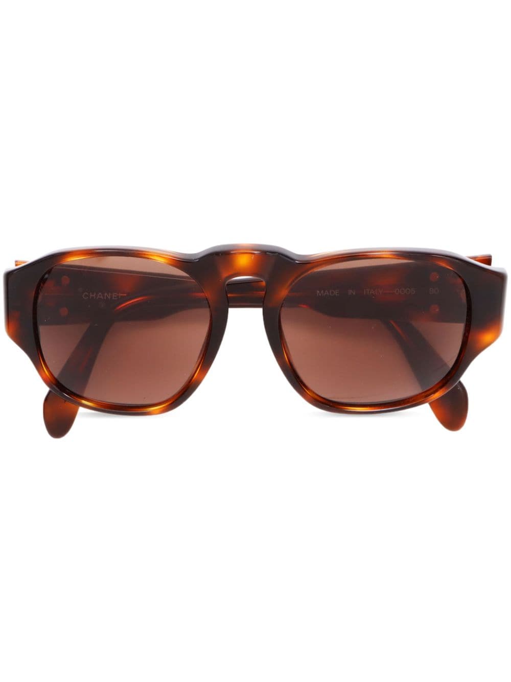 CHANEL Pre-Owned 2000s CC plaque tortoiseshell sunglasses - Brown
