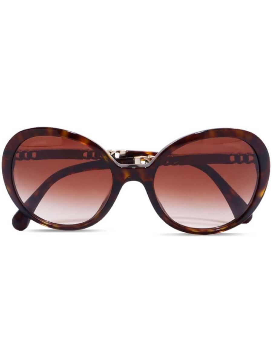 CHANEL Pre-Owned 2000s round-frame sunglasses - Brown