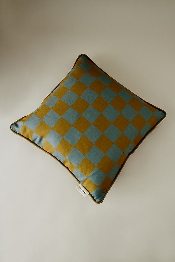 Colours of Arley Green Check Square Cushion