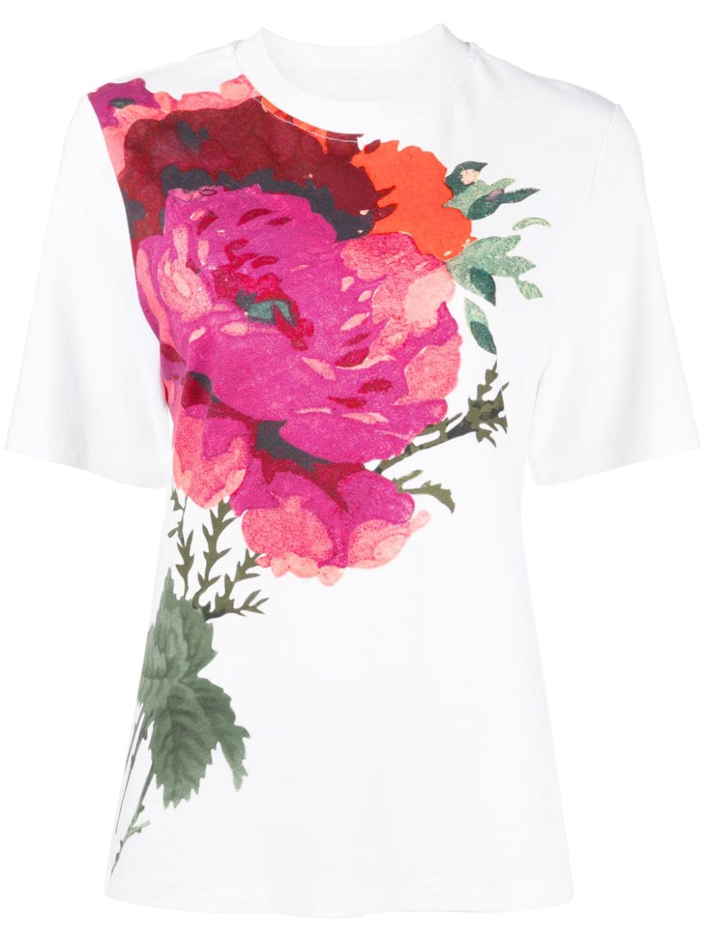 ERDEM floral-print cotton T-shirt - White